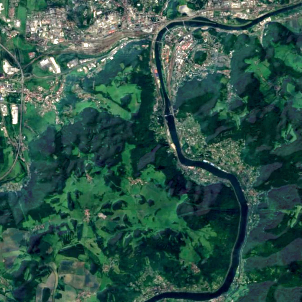 Vaňovský vodopád seen from above (Sentinel-2)