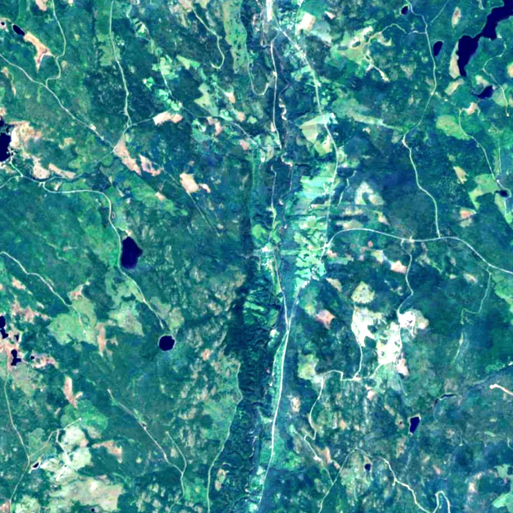 Västanåfallet seen from above (Sentinel-2)