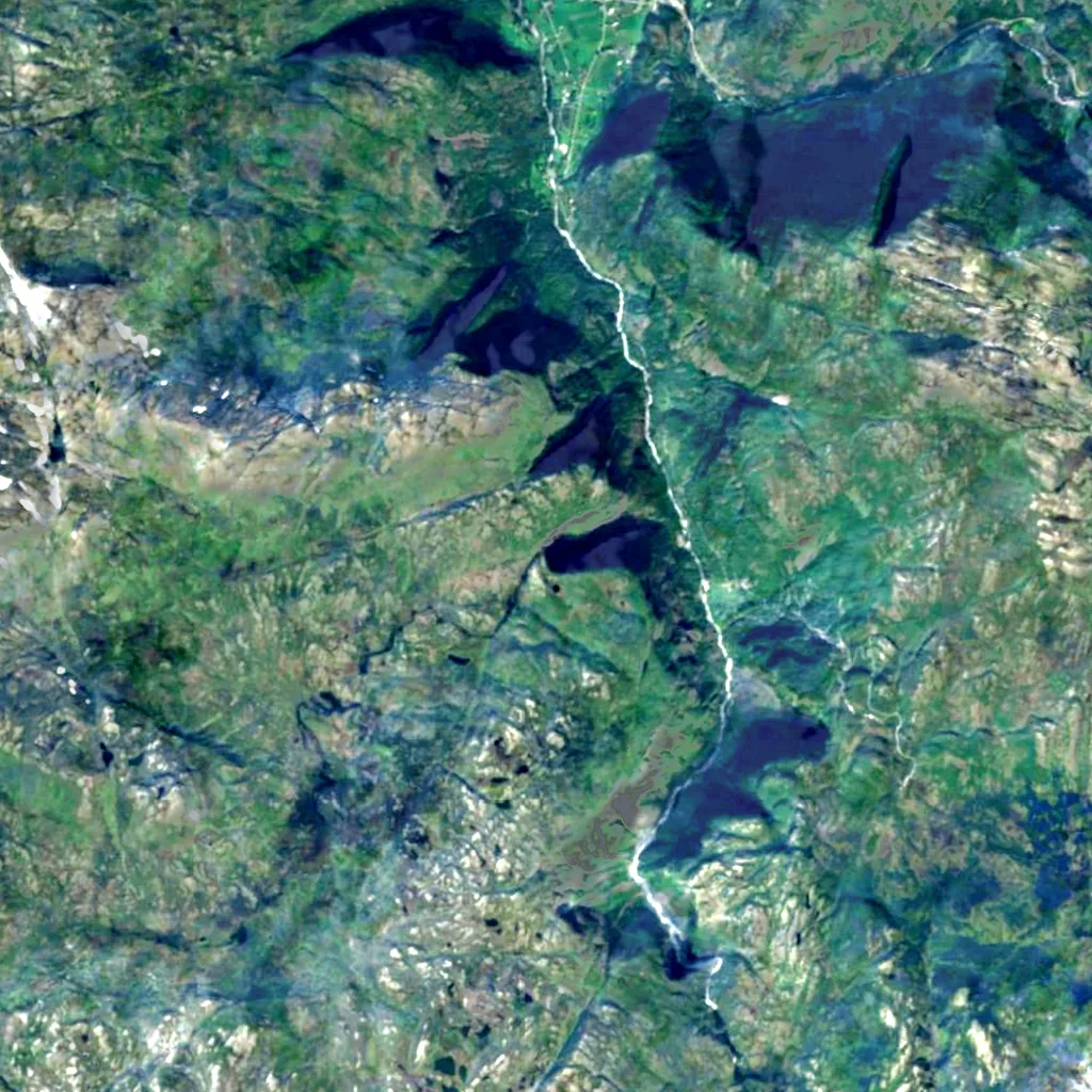 Vedalsfossen seen from above (Sentinel-2)