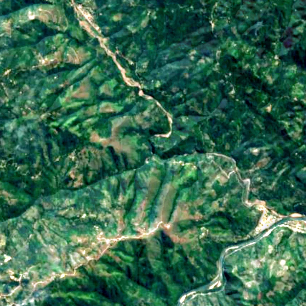 Velo de la Novia, Perené seen from above (Sentinel-2)