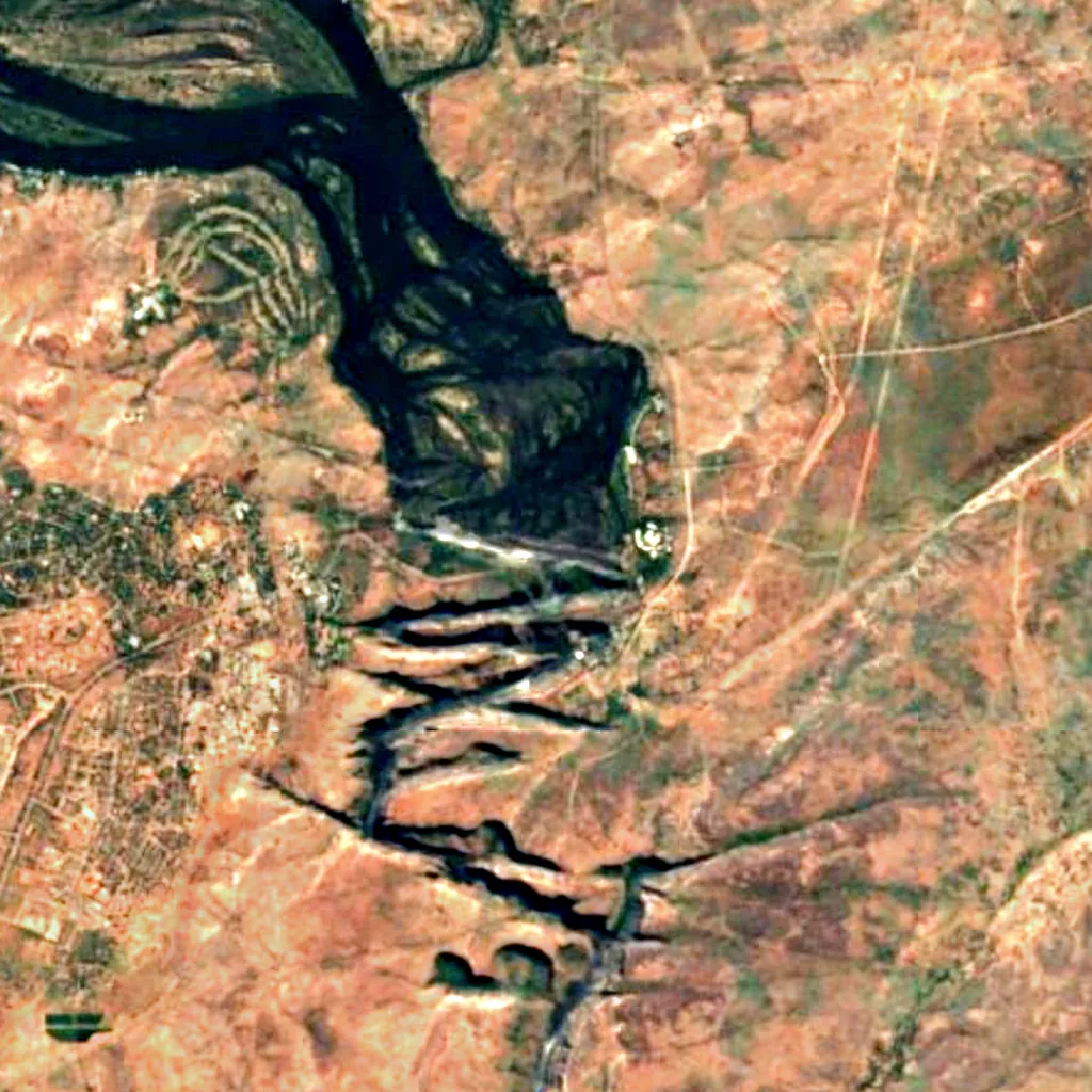 Victoria Falls seen from above (Sentinel-2)