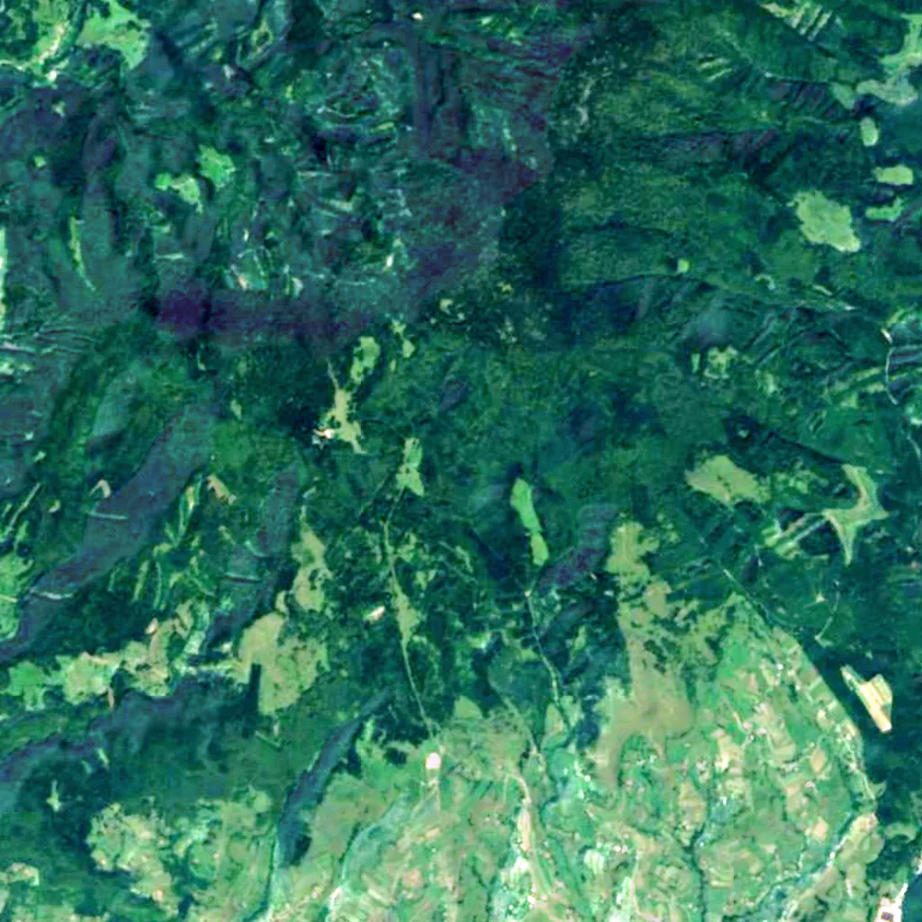 Vodopád Bystré seen from above (Sentinel-2)