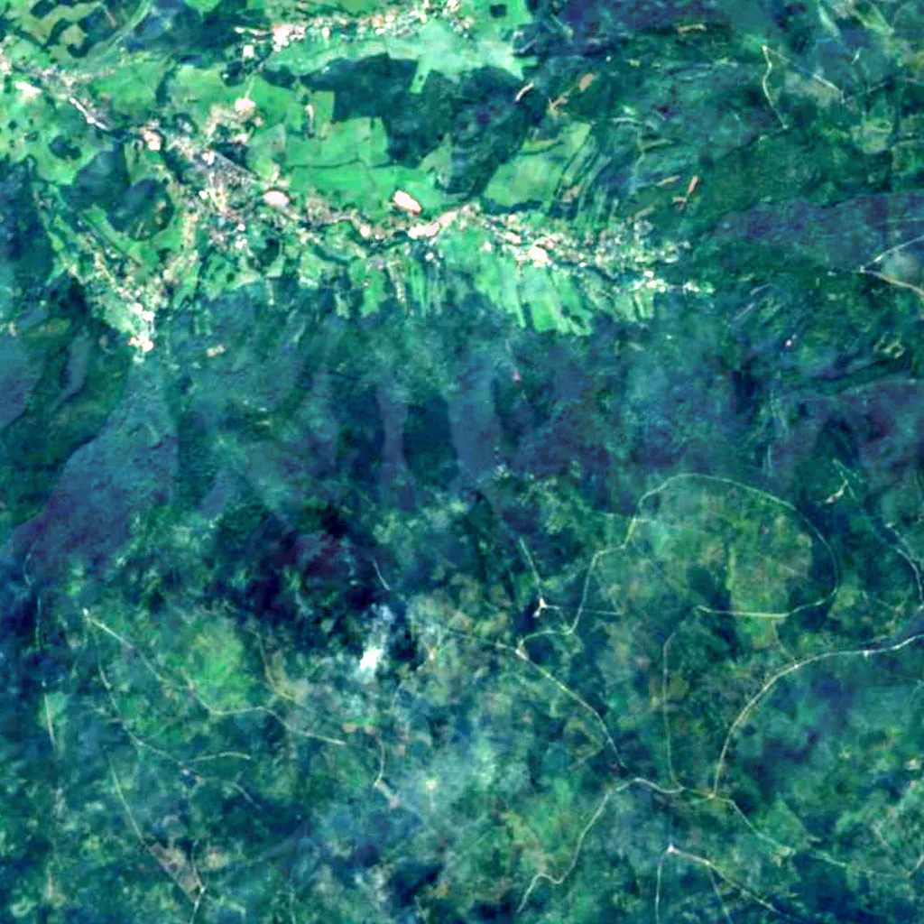 Vodopád Černého potoka seen from above (Sentinel-2)