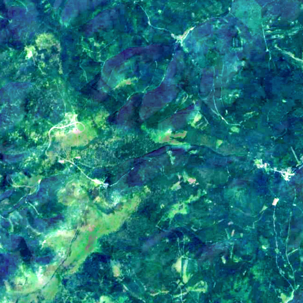 Vodopády Bílé Opavy seen from above (Sentinel-2)