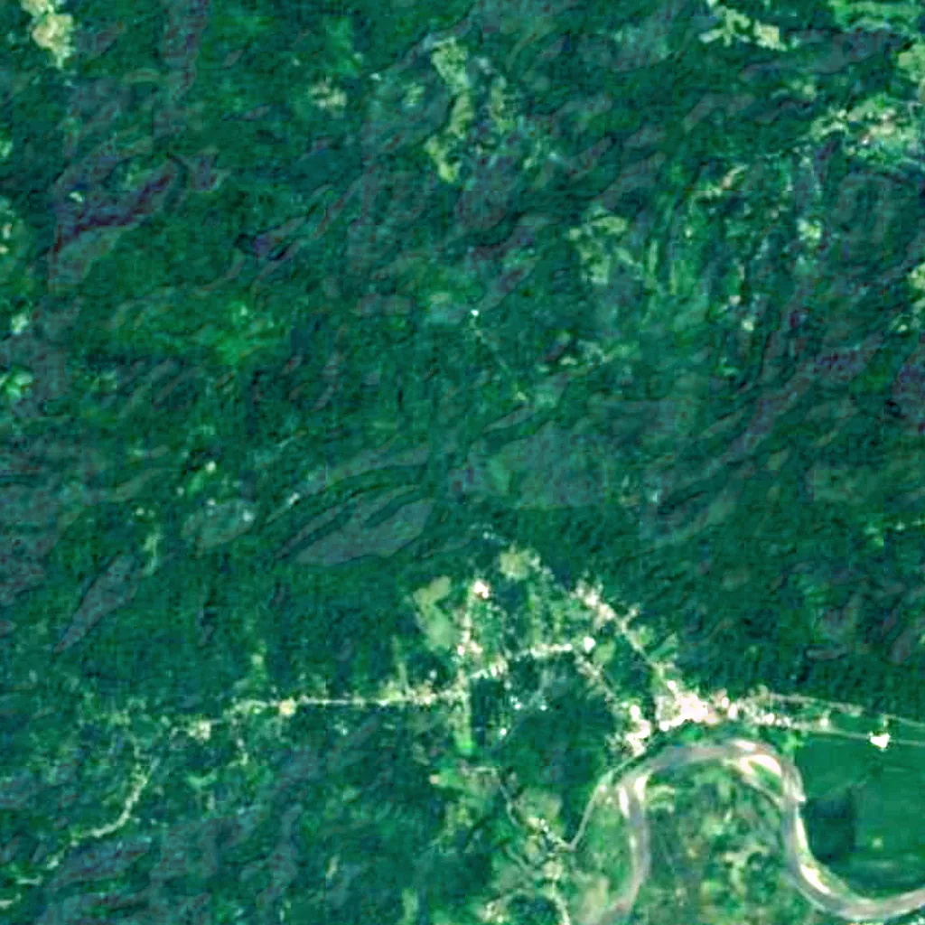 Volio Waterfall seen from above (Sentinel-2)