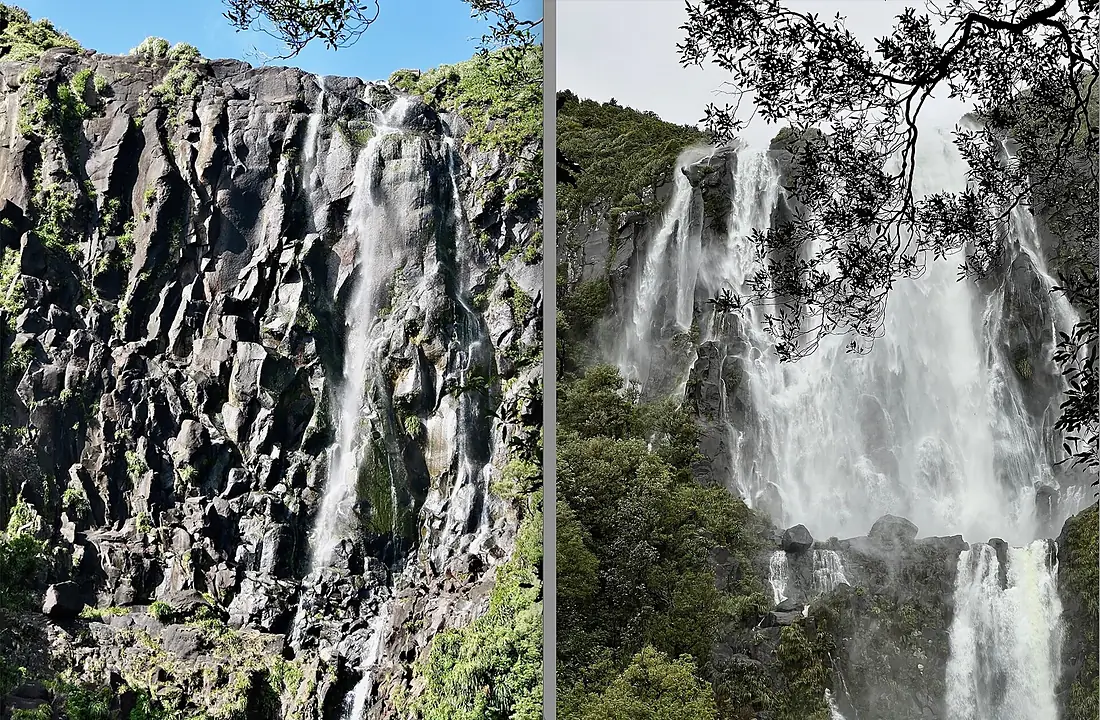 Wairere Falls in April 2010 and May 2023