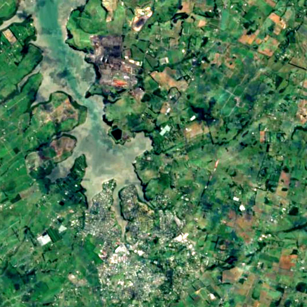 Waitangi Falls seen from above (Sentinel-2)