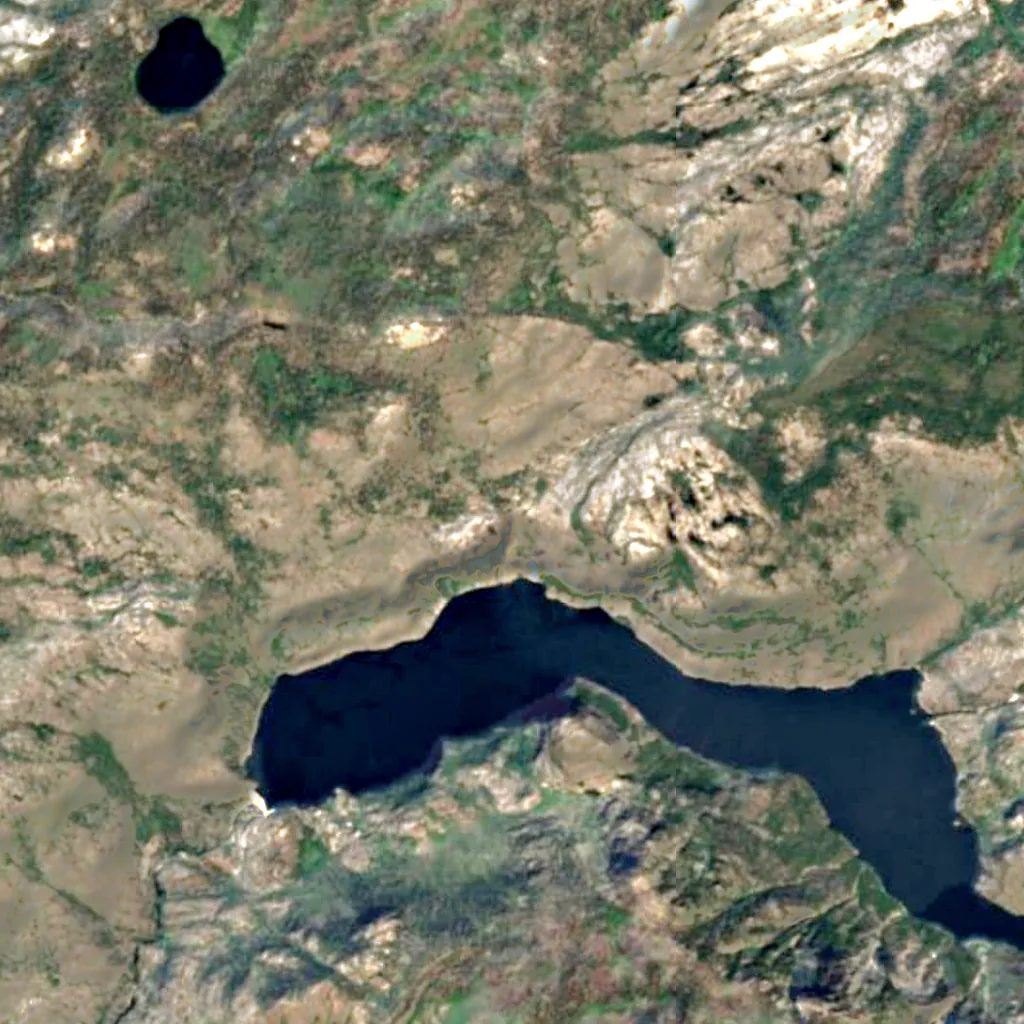 Wapama Falls seen from above (Sentinel-2)