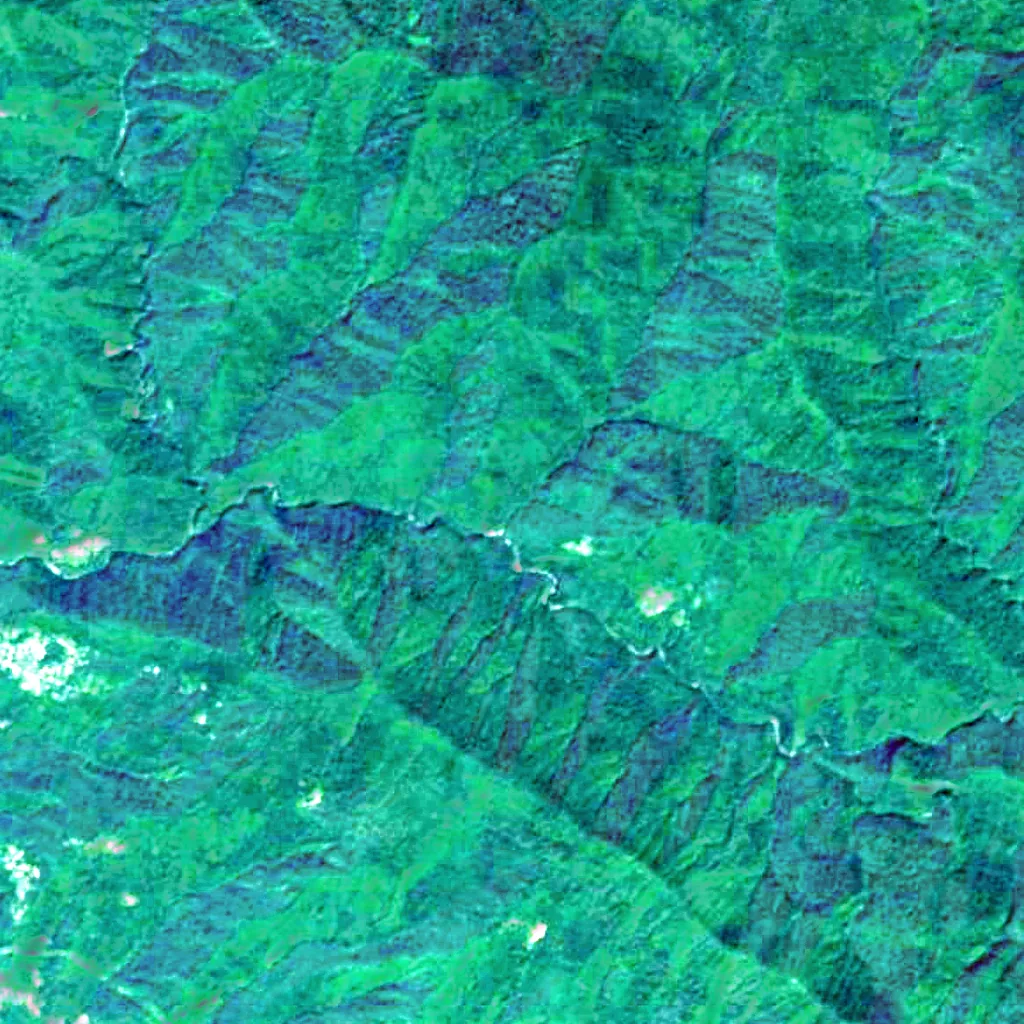 Waterfall Azhek seen from above (Sentinel-2)