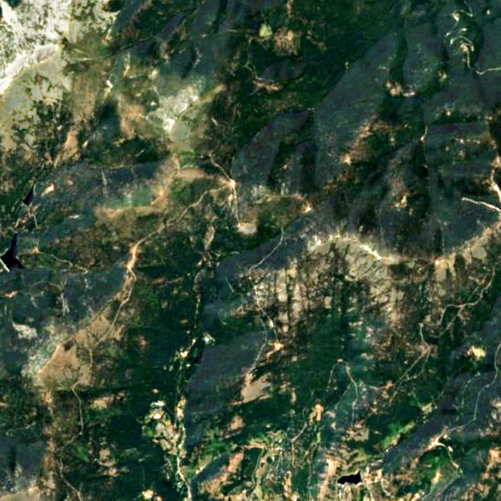 Waterfall of Ducha de los Alemanes seen from above (Sentinel-2)