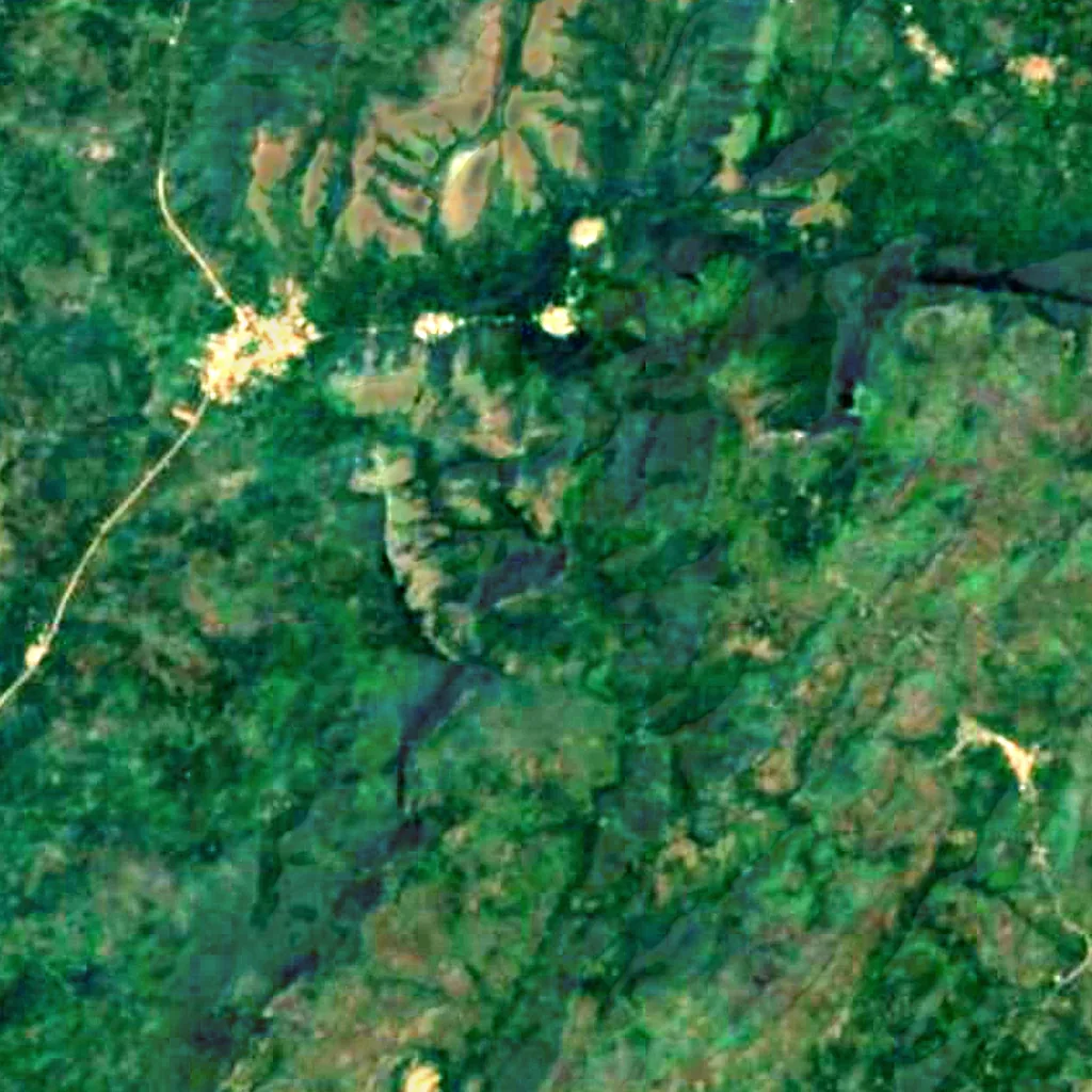 Wli waterfalls seen from above (Sentinel-2)