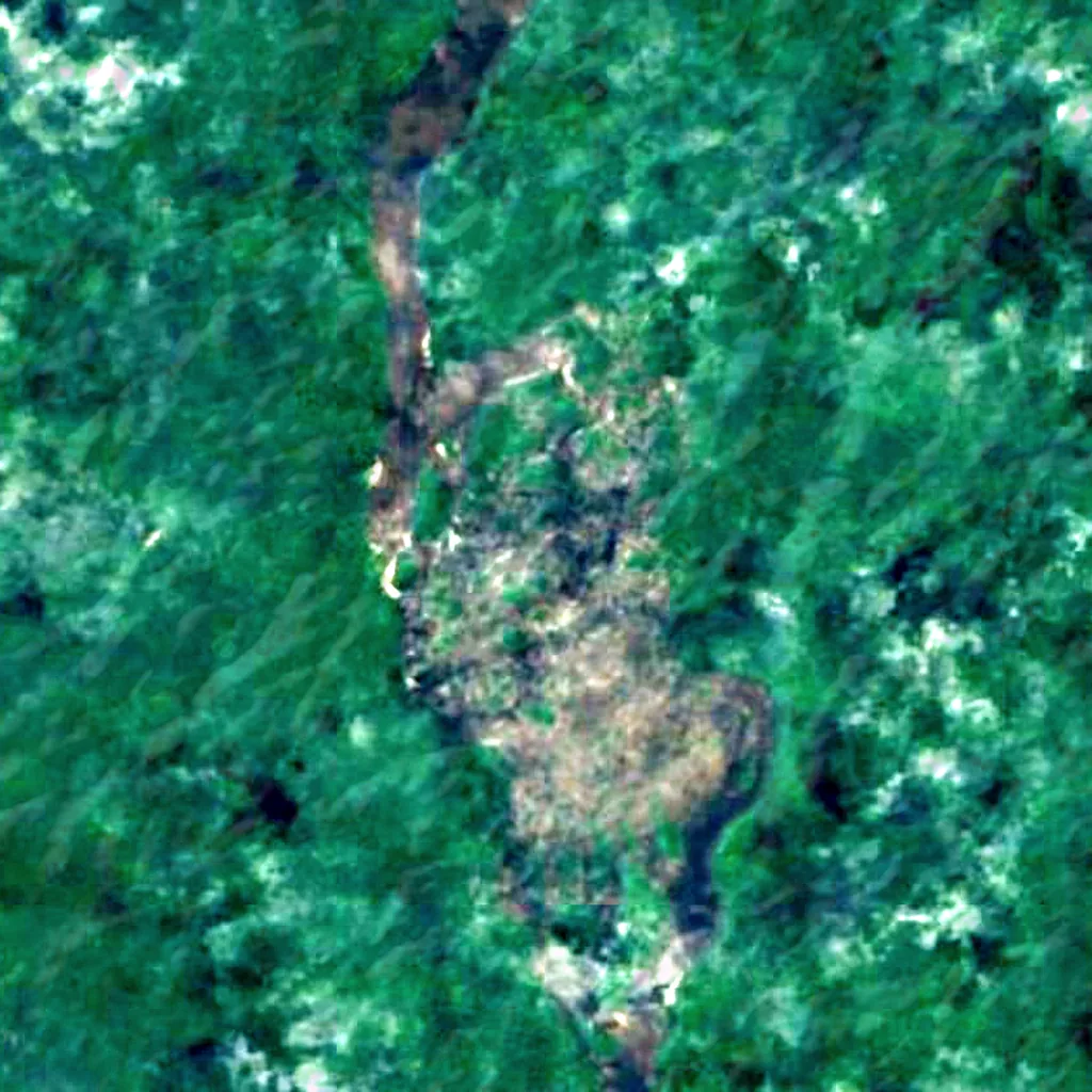 Wonotobo Falls seen from above (Sentinel-2)