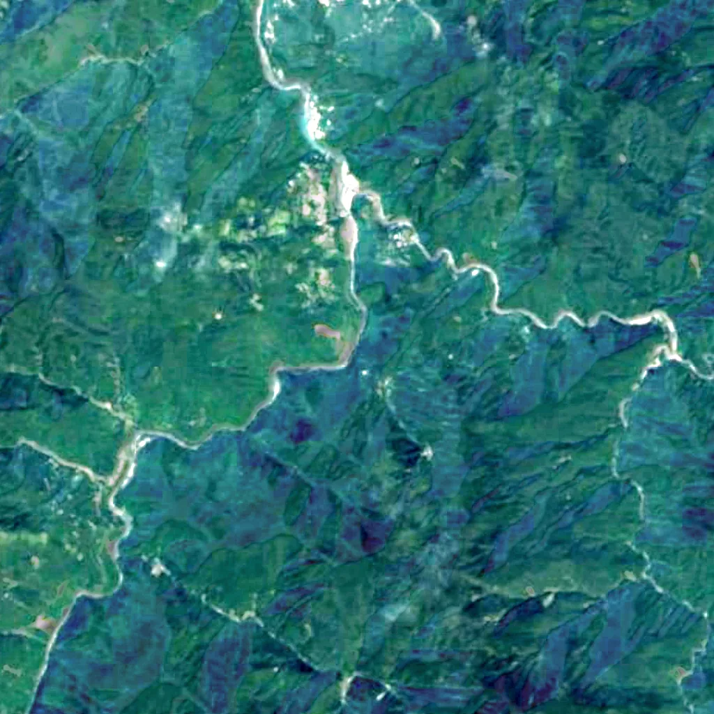 Wulai Waterfall seen from above (Sentinel-2)