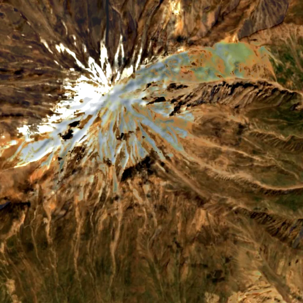 Yakhi Waterfall seen from above (Sentinel-2)