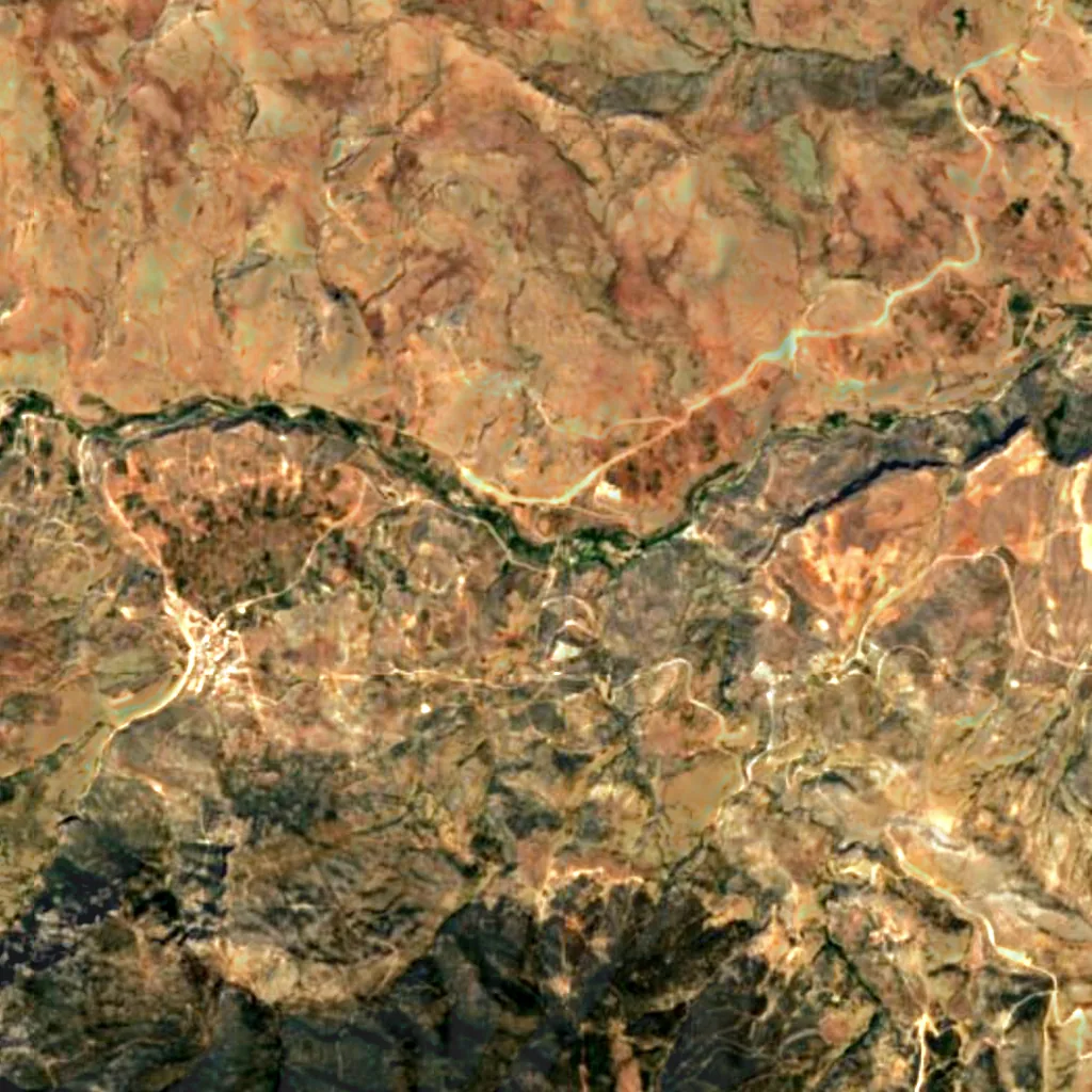 Yerköprü Waterfall seen from above (Sentinel-2)