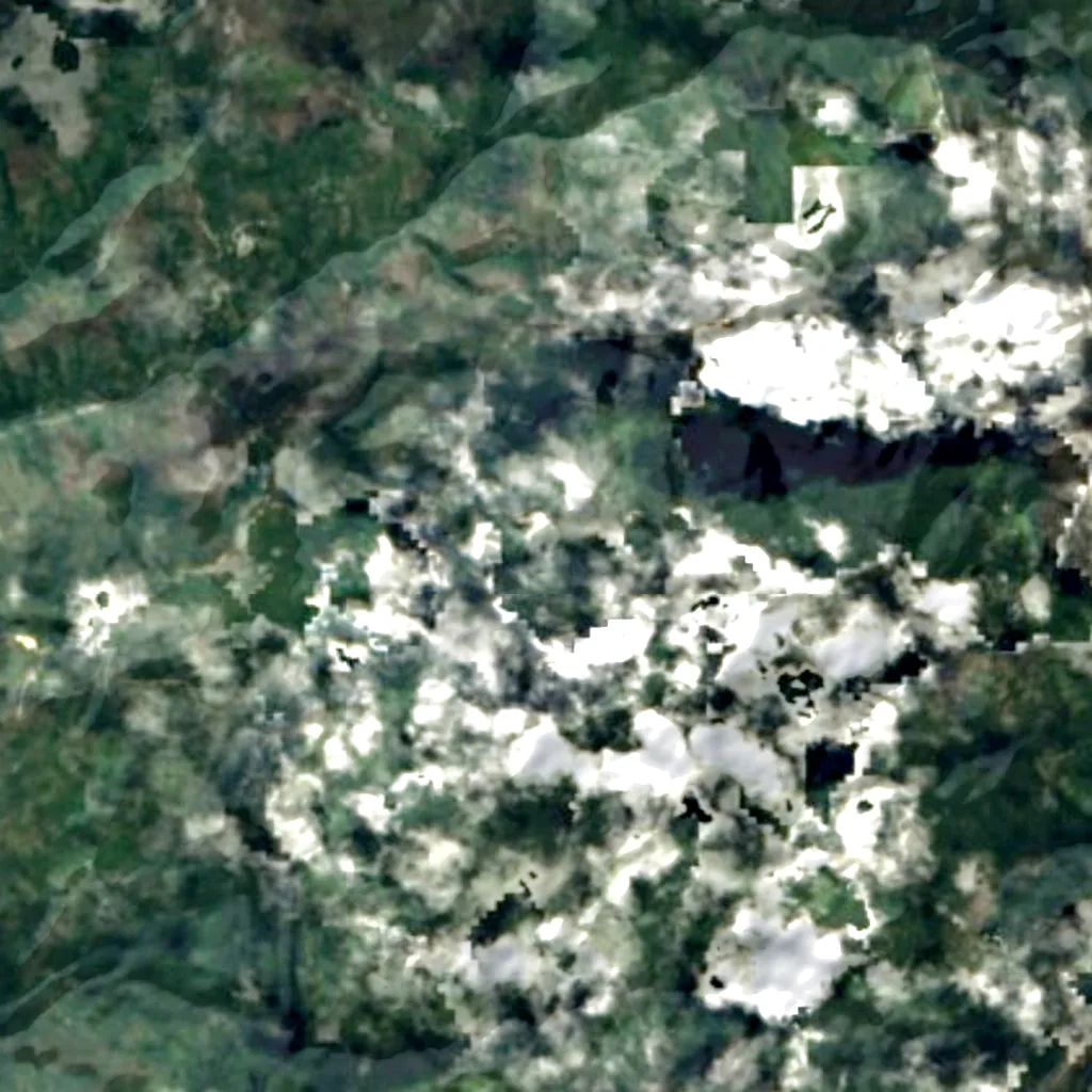 Yumbilla Falls seen from above (Sentinel-2)
