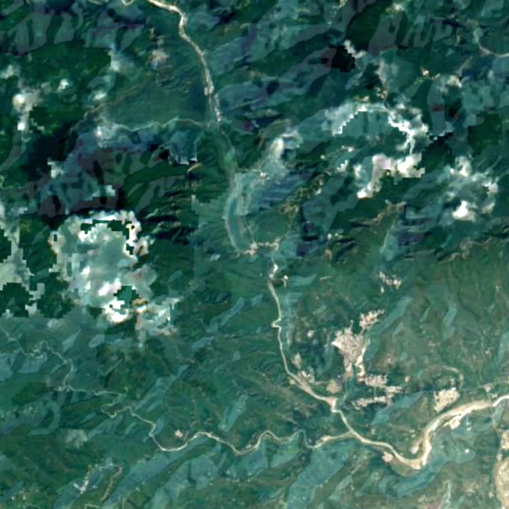 Yuntai Mountain seen from above (Sentinel-2)