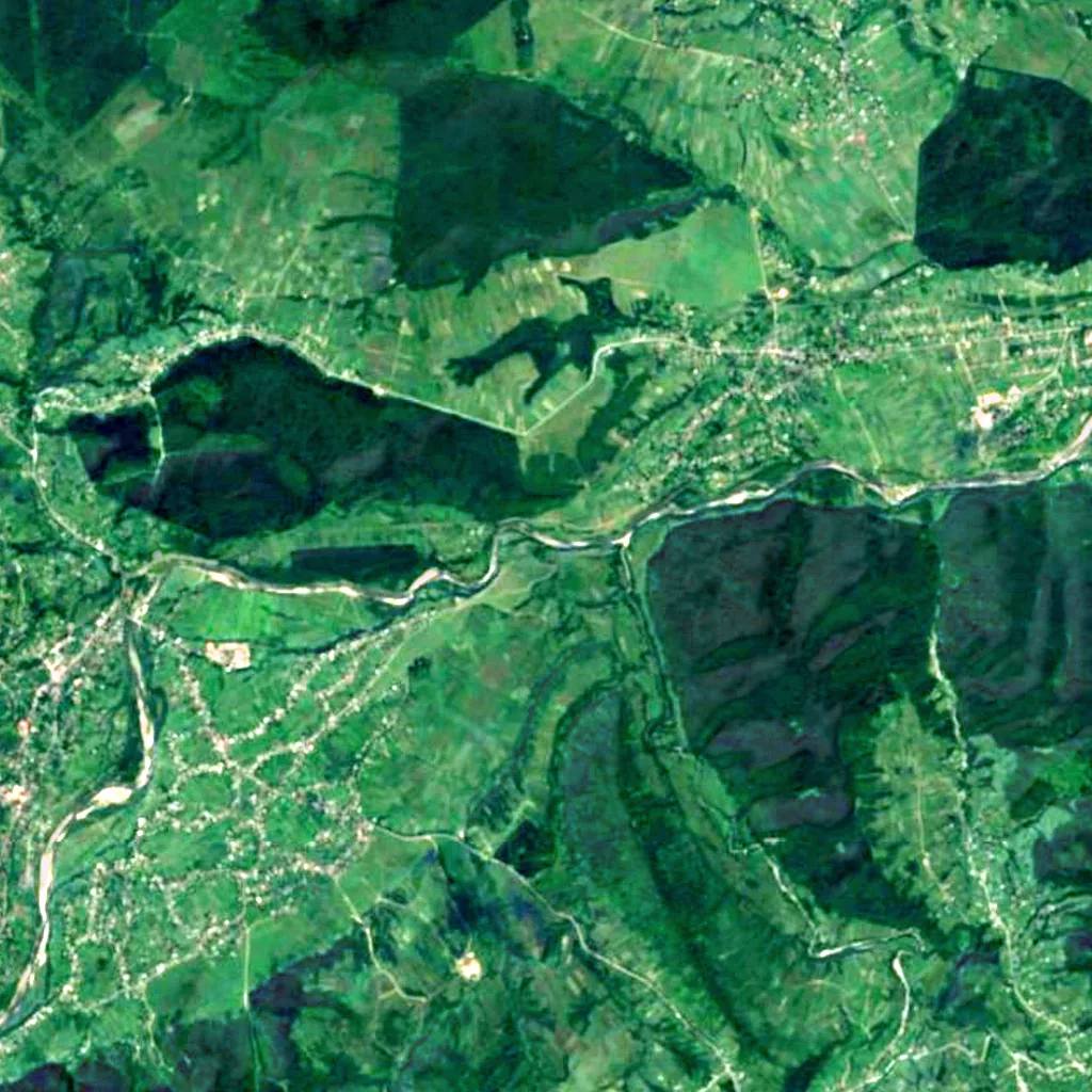 Zarichchia Waterfall seen from above (Sentinel-2)